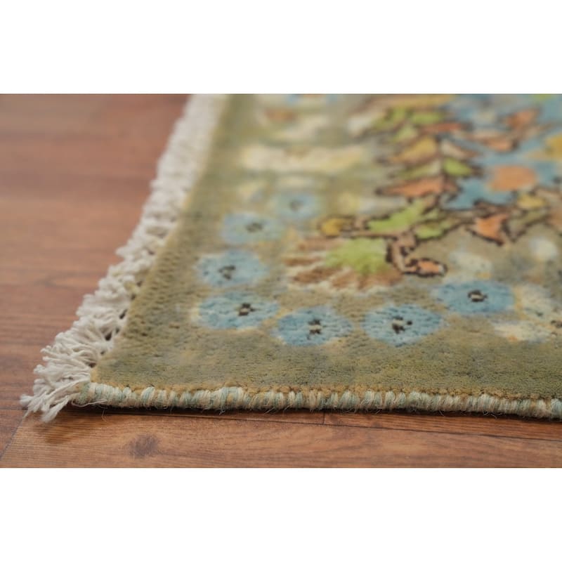 Hand Knotted Oriental 100% Wool Carpet Traditional Floral Oranges & Rust Kerman Area Rug - 12' 10'' X 9' 10''