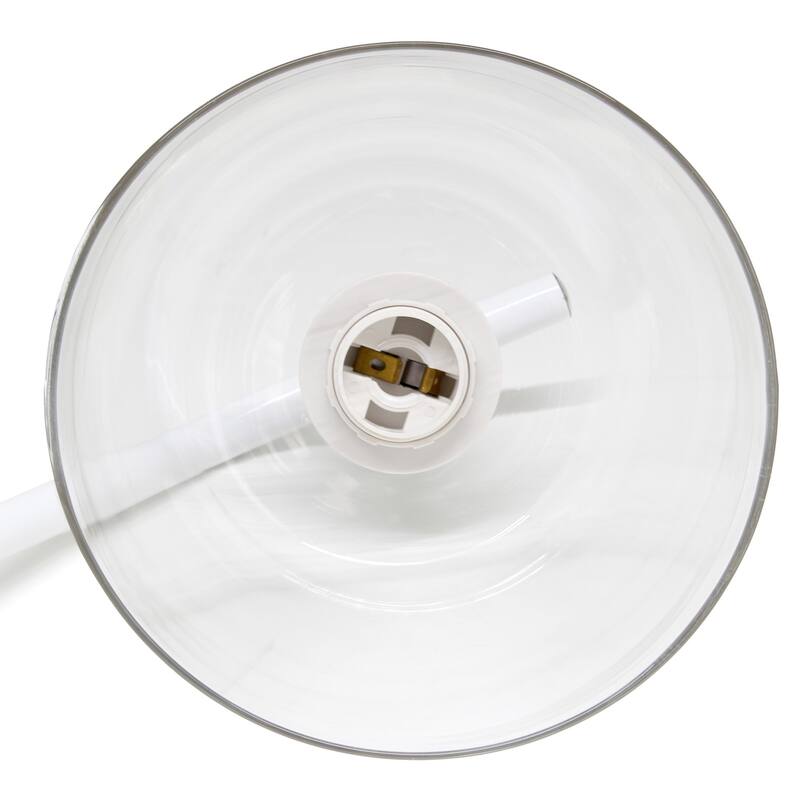 Curved Arm Desk Lamp with Glass Shade - 15.75" - White