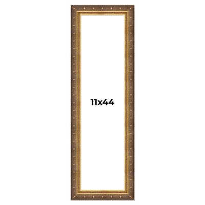 11x44 Frame Gold Real Wood Picture Frame inches Interior Frame Depth 1 inches Museo Bronze Ornate Photo Frame with UV Acrylic