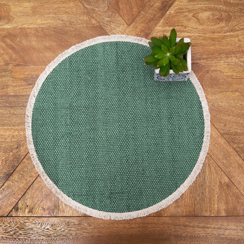 Fringed Aspen Round Placemats Set of 6, 15"