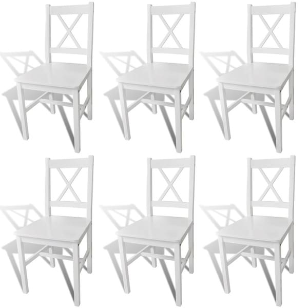 vidaXL Dining Chairs 6 pcs White Pinewood. Opens flyout.