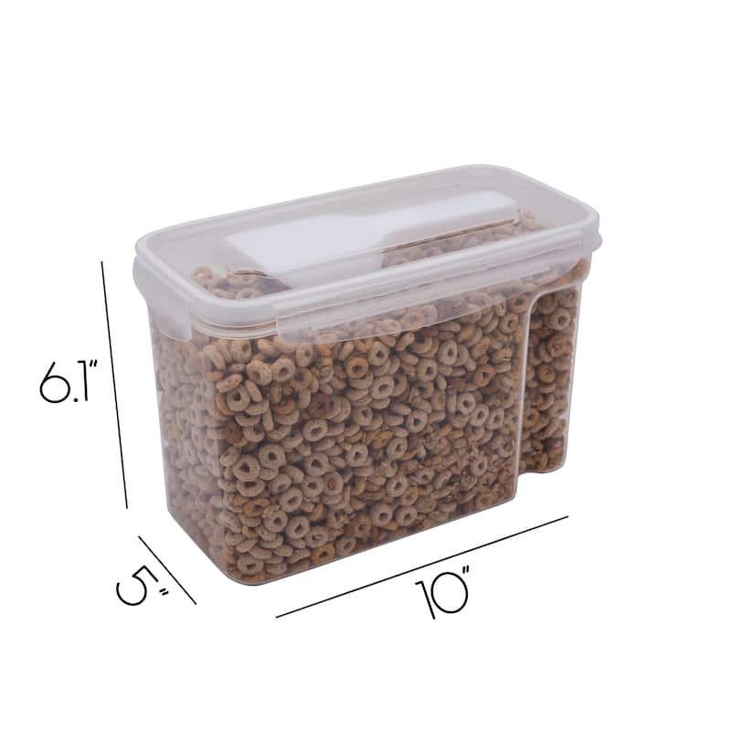 Kitchen Details Medium Size Airtight Cereal Container with Scooper - 10"x 5.1"x 6.5"