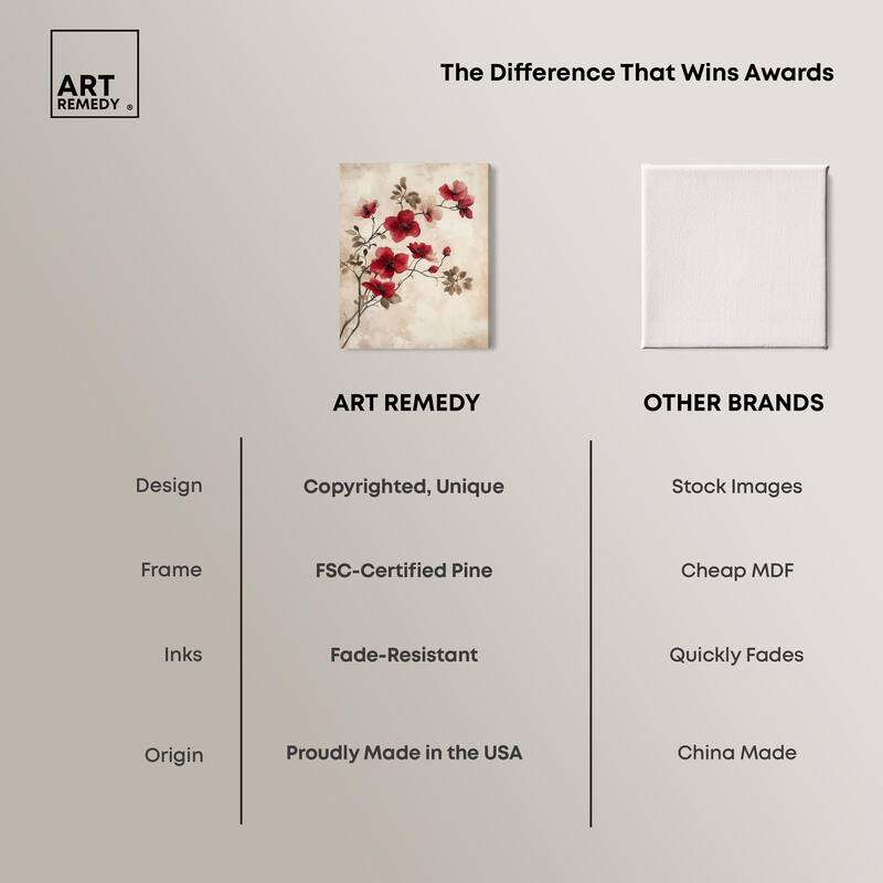Cherry Bloom Canvas by Art Remedy, Gallery Wrapped