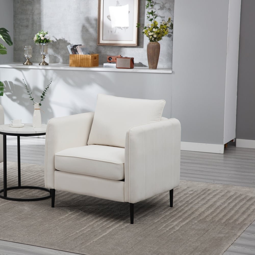 Accent Chair for Living Room, =Comfy Single Sofa Chair Mid-Century Modern Armchair