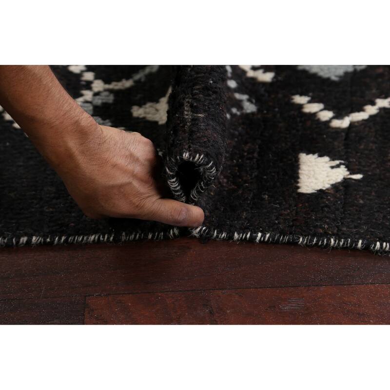 Geometric Vegetable Dye Moroccan Berber Oriental Area Rug Handmade - 4'6" x 6'11"