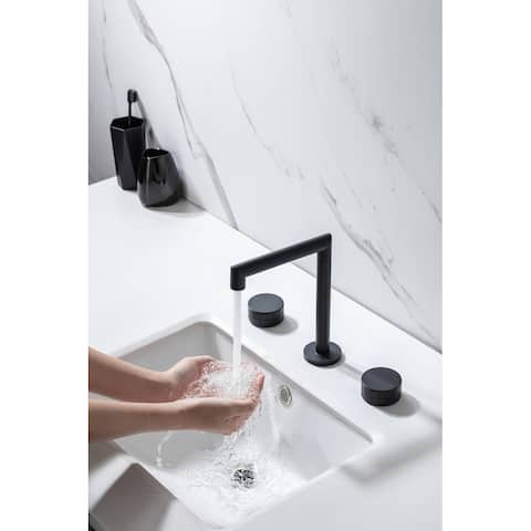 Matt Black 360 degrees Widespread Bathroom Faucet
