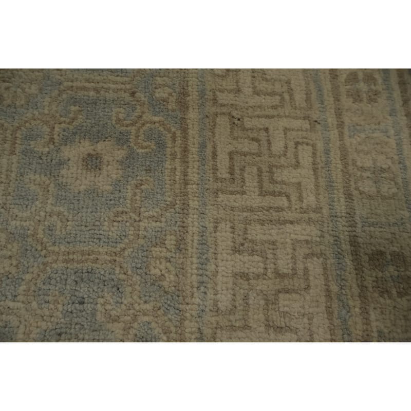 Hand Knotted Oriental 100% Wool Carpet Transitional All-Over Greys & Charcoal Khotan Area Rug - 10' 1'' X 8' 2''