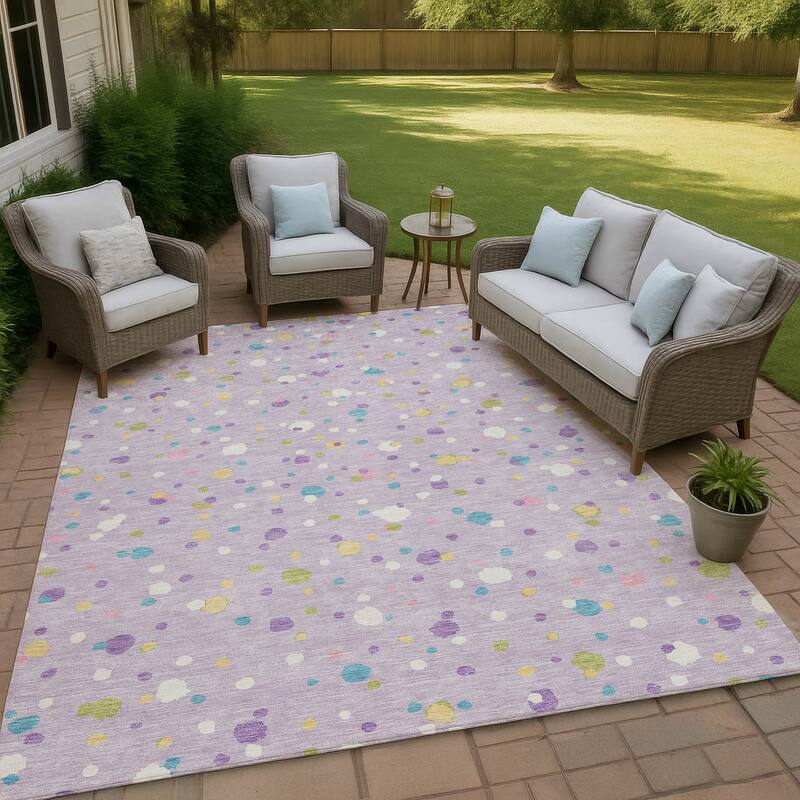 Machine Washable Indoor/ Outdoor Contemporary Sheinelle Chantille Rug - Lavender - 2'6" x 3'10"