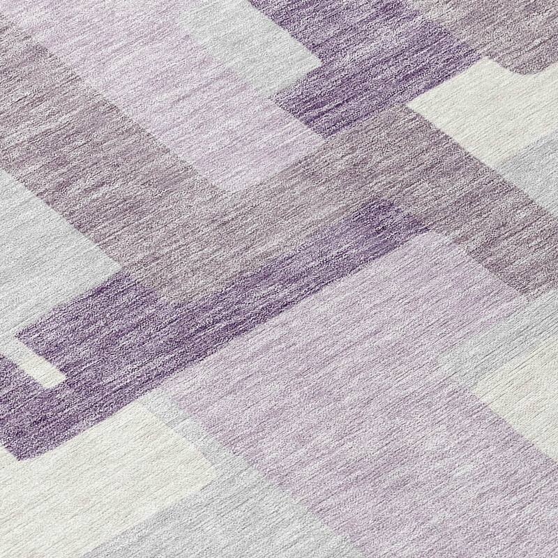 Machine Washable Indoor/ Outdoor Chantille Contemporary Blocks Rug