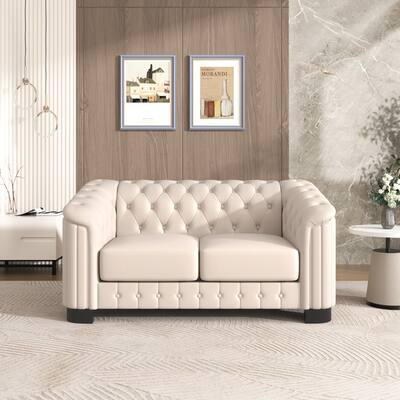 64.3" Velvet 2-Seat Sofa with Wood Frame & Ergonomic Backrest