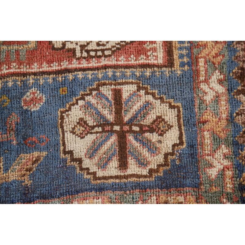 Vegetable Dye Pink Shiraz Persian Antique Rug Hand-knotted Wool Carpet - 4'5"x 6'4"