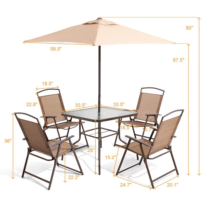VredHom Outdoor 6-Piece Patio Dinning Set - N/A