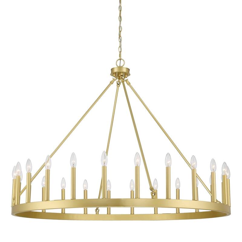 Acroma 24-light 47In Modern Farmhouse Large Wagon Wheel Chandelier