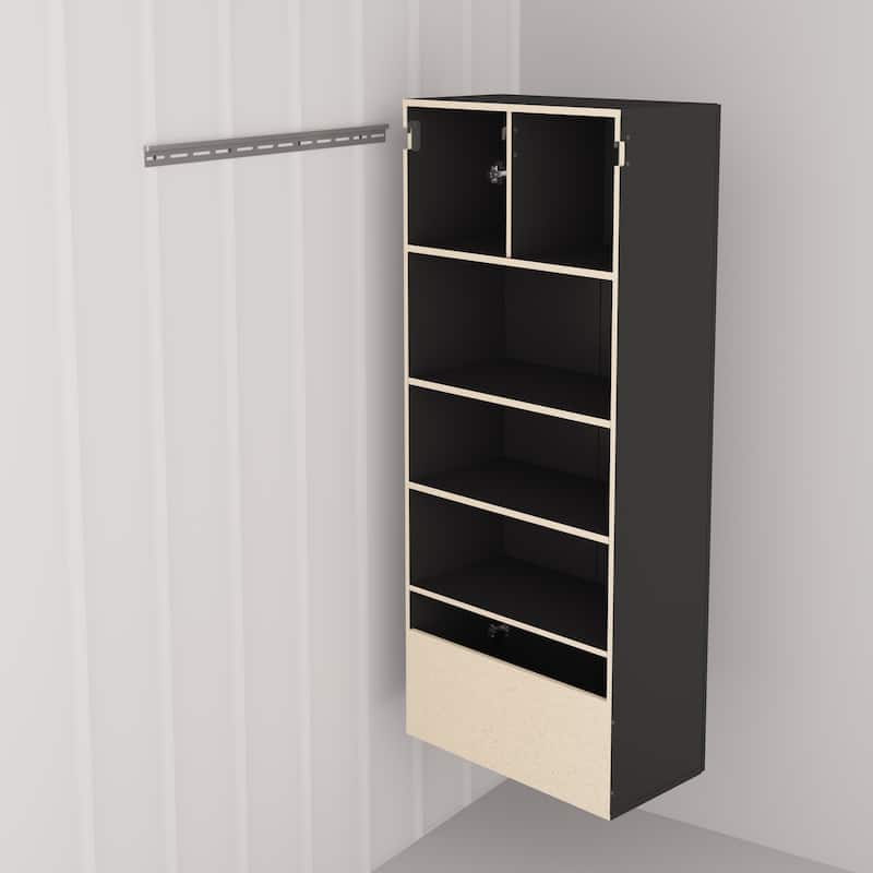 Prepac HangUps 30" Black Large Wall Mounted Garage Cabinet
