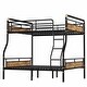 preview thumbnail 10 of 12, Full XL over Queen Metal Bunk Bed, Industrial Detachable Bunkbeds with Safety Guard Rails for Teens, Black