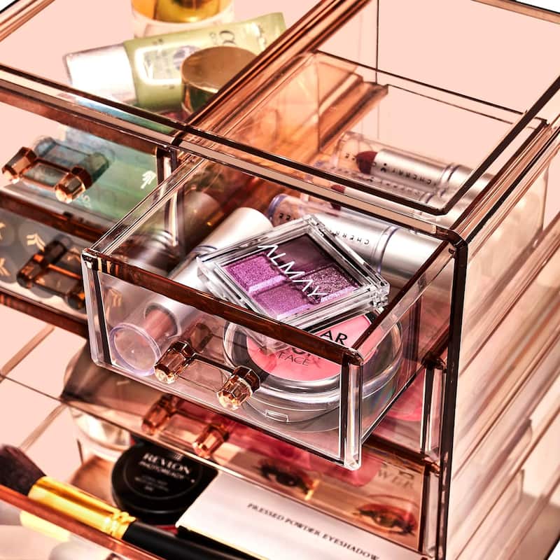 Sorbus Cosmetics and Jewelry Big Storage Case Display - Stylish Vanity, Bathroom Case (3 Large, 4 Small Drawers)
