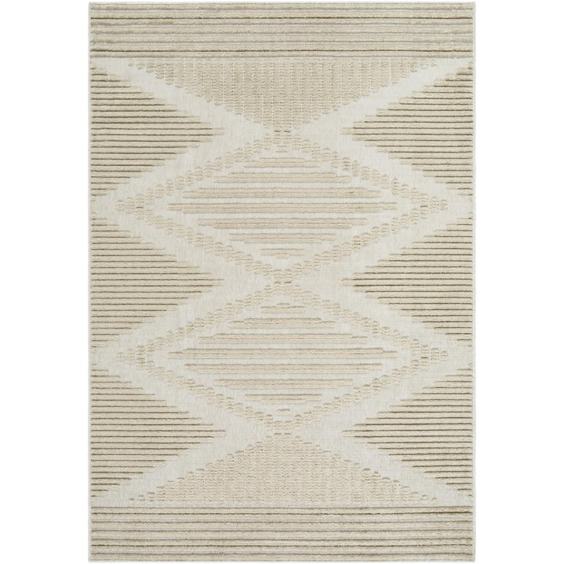 Livabliss Bohemian & Eclectic Lyna Diamond Washable Area Rug - 2'7" x 7'2" - Beige/Light Brown - Runner