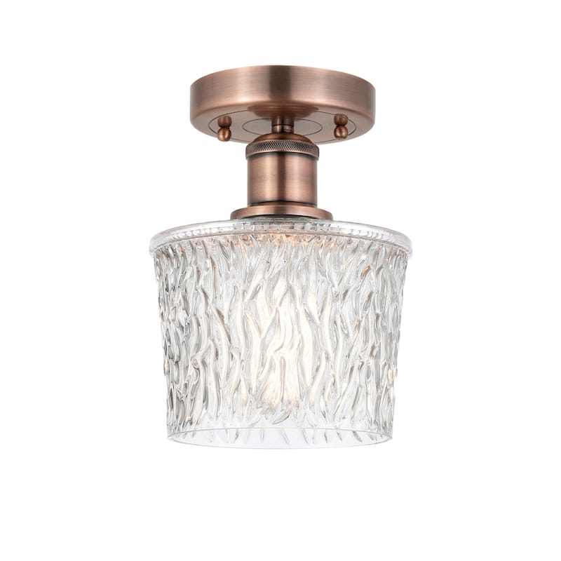 Innovations Lighting Edison Niagra - 1 Light 7" Semi-Flush Mount - Clear/Antique Copper