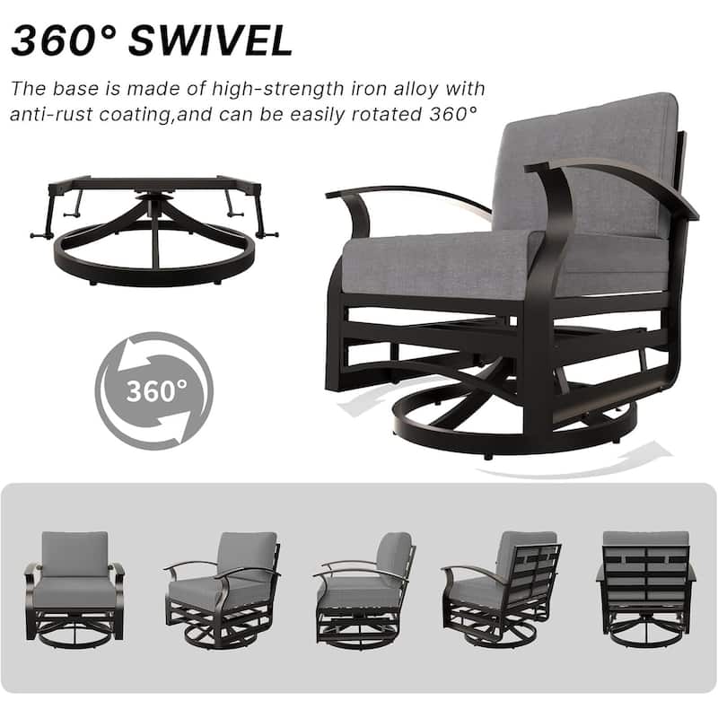 Kullavik Aluminum Corner Sofa Set, Patio Outdoor Sectional Sofa Set with Armrests and Footrests