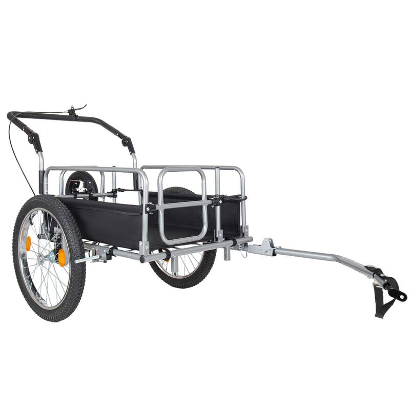 3-in-1 Heavy-Duty Bike Cargo Trailer, Upgraded 20" Wide Fat Tires, 150lbs Capacity, Steel Frame, Convertible Stroller Pull Cart