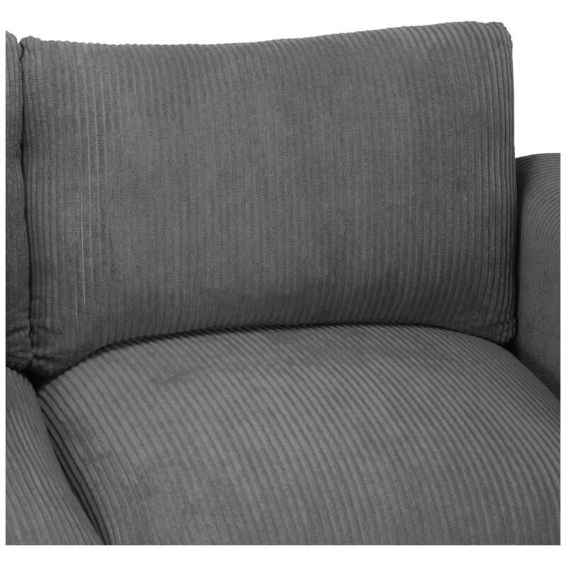Hamilton Corduroy Upholstered Modular Loveseat with USB Port