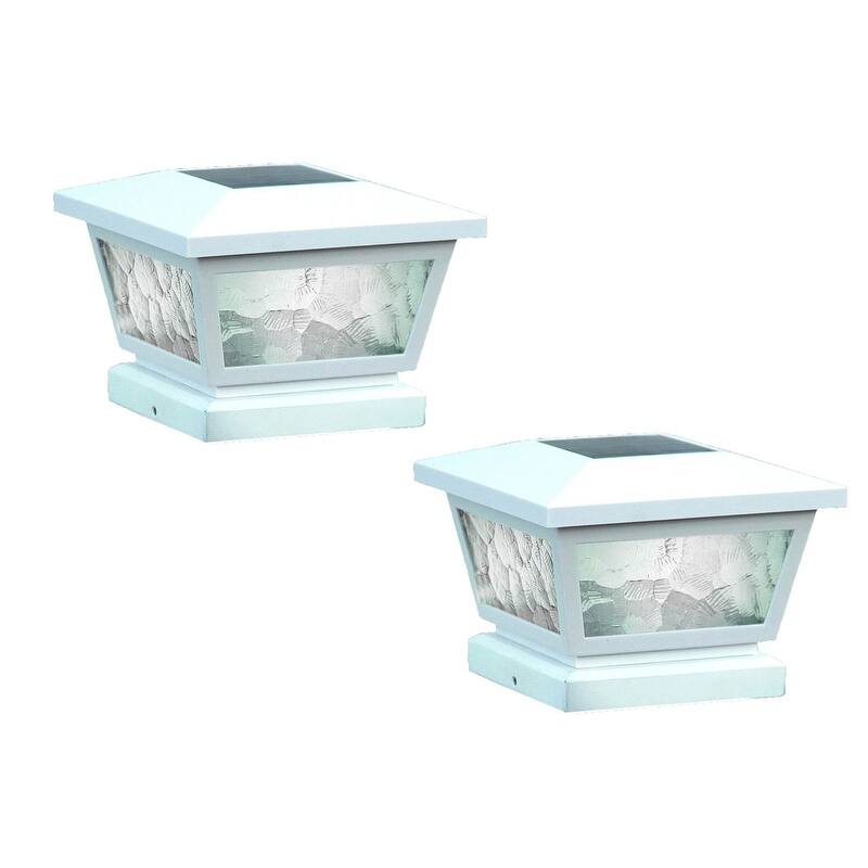 Classy Caps White Fairmont Solar Post Cap (Set of 2) - White