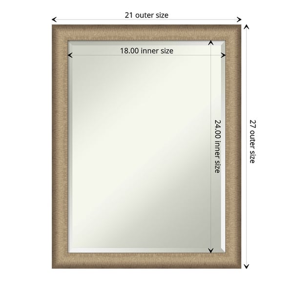dimension image slide 12 of 18, Beveled Bathroom Wall Mirror - Elegant Frame