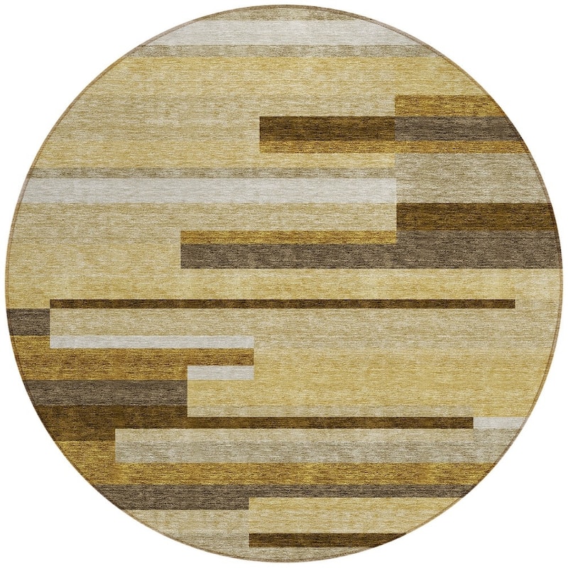 HomeRoots Striped Transitional Rectangle Outdoor Rug
