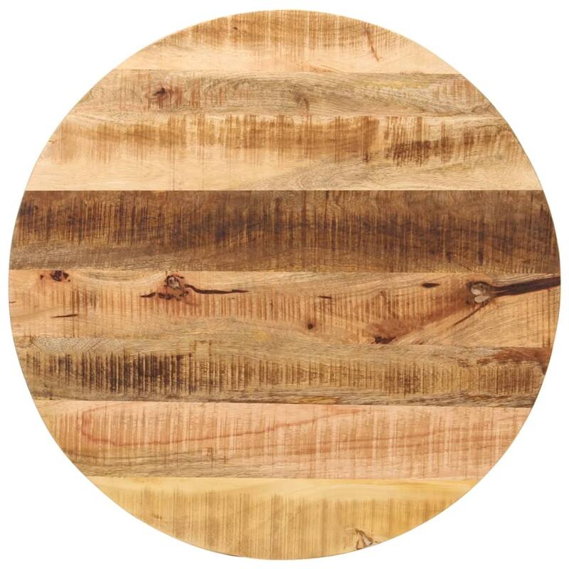 vidaXL Table Top Replacement Coffee Dining Room Furniture Round Solid Wood - Natural Rough mango wood - 27.6"/ 1