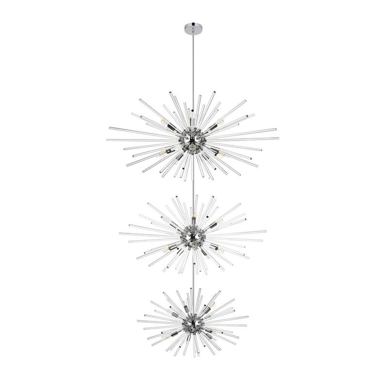 Indigo Home 46 inch three tiers crystal starburst chandelier