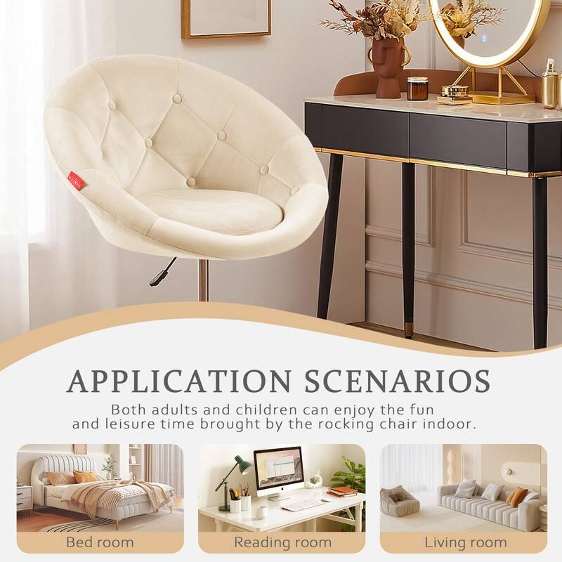 VANITII Accent Chair Swivel Vanity Chair Office Desk Chair Modern Height Adjustable Pink/Grey/White