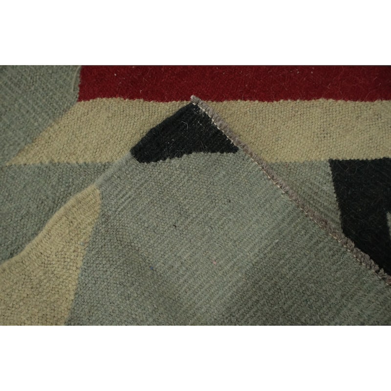 Hand Woven Oriental 100% Wool Carpet Southwestern Modern Greys & Charcoal Kilim Area Rug - 15' 3'' X 11' 11''