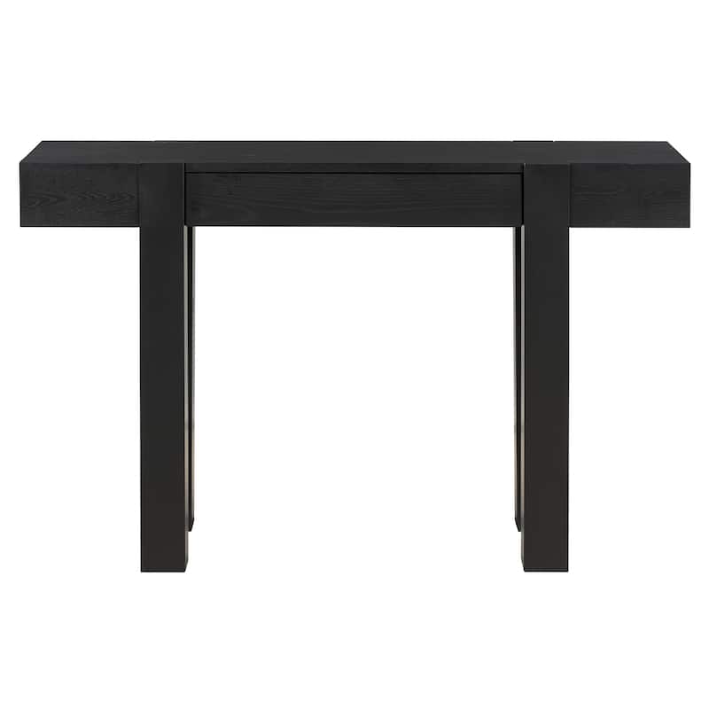 Rustic Minimalist Console Table with 1 Hidden Drawer and Side Power Outlet