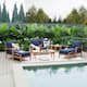 Option Natural Teak/Navy Cushion