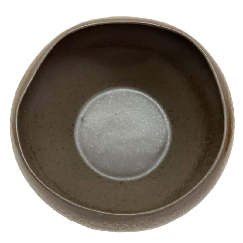 Terracotta Bowl Glazed Rustic Accent for Home Office - 7" Brown - 13" x 13" x 7"