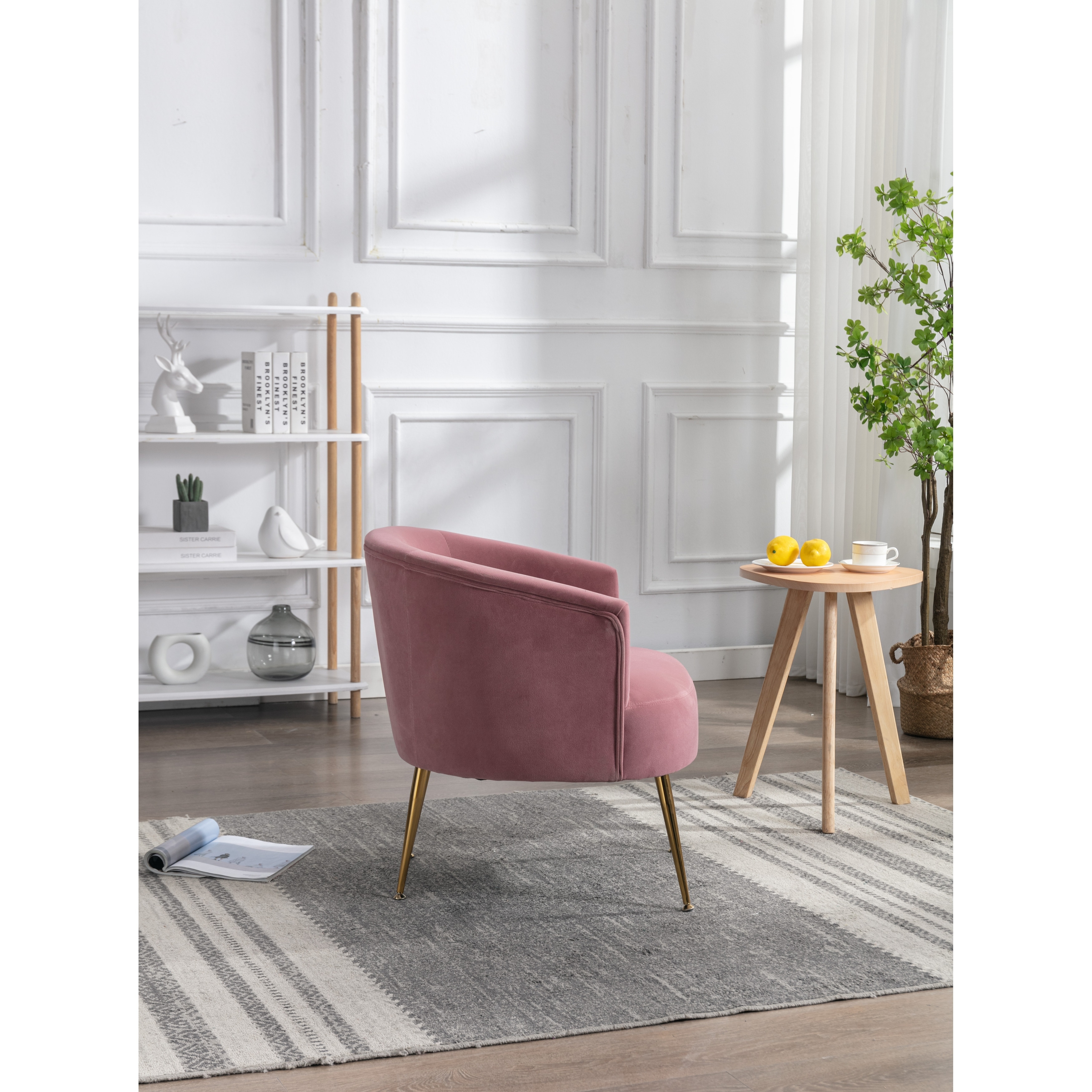 Blush pink shop barrel chair