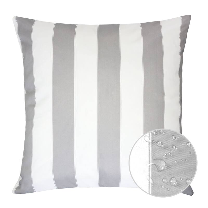 Striped Throw Pillow Indoor Outdoor Use Weather Resistant 20x20 Inches