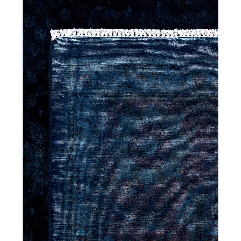 Overdyed One-of-a-Kind Hand-Knotted Area Rug - Navy - 9' 1" x 11' 9"