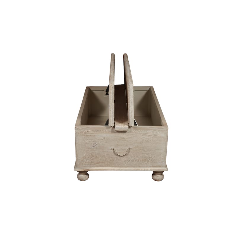 HomeRoots 49" Natural Solid Wood Distressed Lift Top Coffee Table - 49