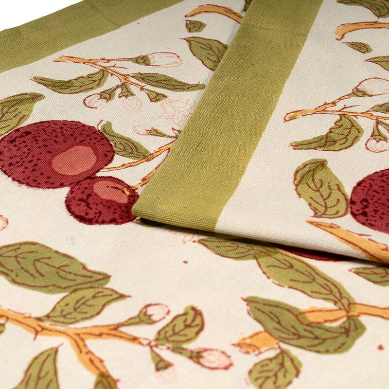 Couleur Nature Orange Tree Table Runner - Red/Green