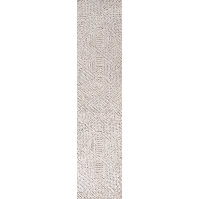 JONATHAN Y Aylan High-Low Pile Art Deco Geometric Indoor/Outdoor Area Rug - 2 X 10 - Beige