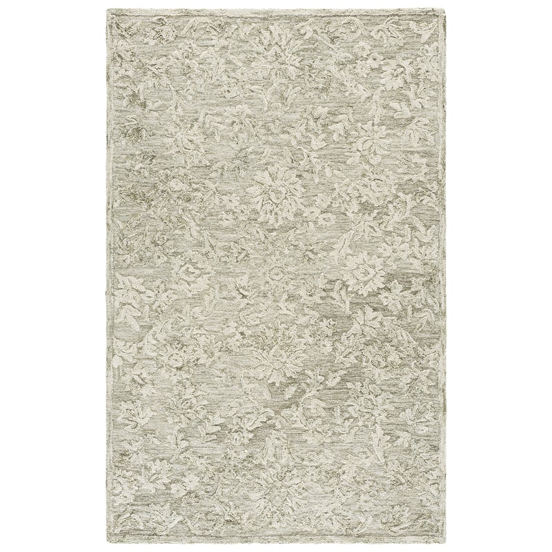 SAFAVIEH Hand-Tufted Blossom Hansine Patterned Wool Rug - Sage/Ivory - 5' x 8'