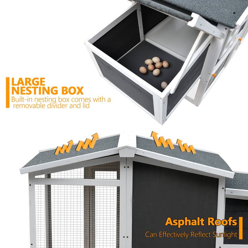 Wooden Chicken Coop Waterproof with Removable,Nesting Box