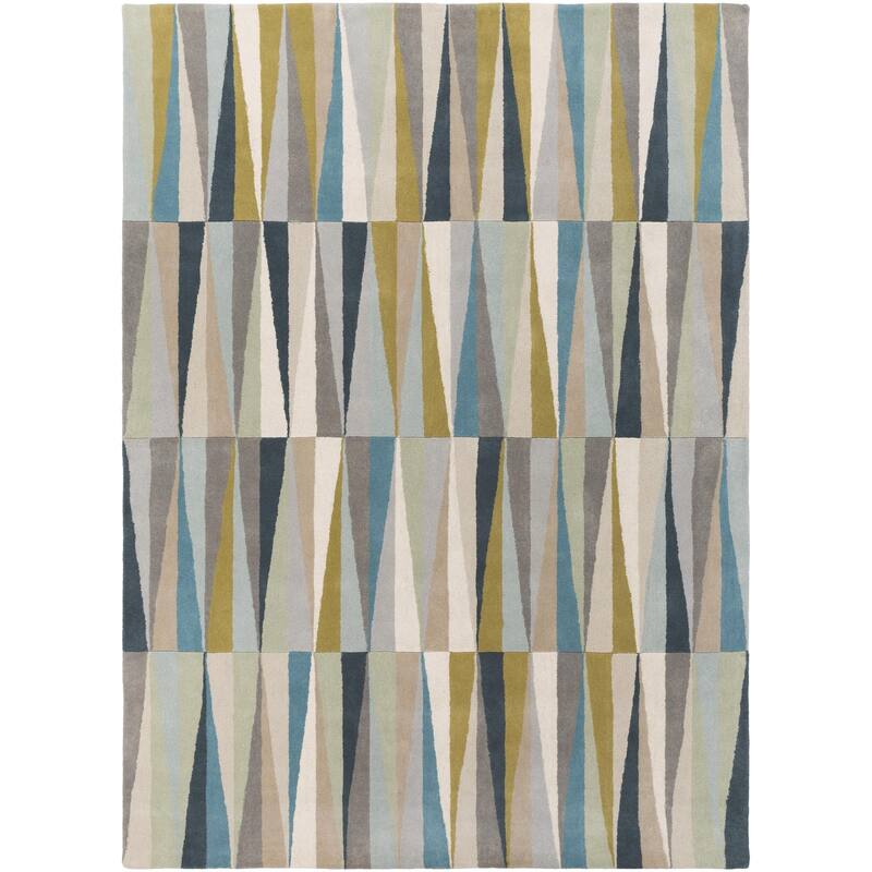Livabliss Oasis Mid-Century Modern Geometric Area Rug - Blue - 8' x 11'