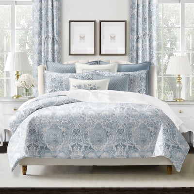 6ix Tailors Savannah Cornflower Blue 8 Piece Comforter Designer Set