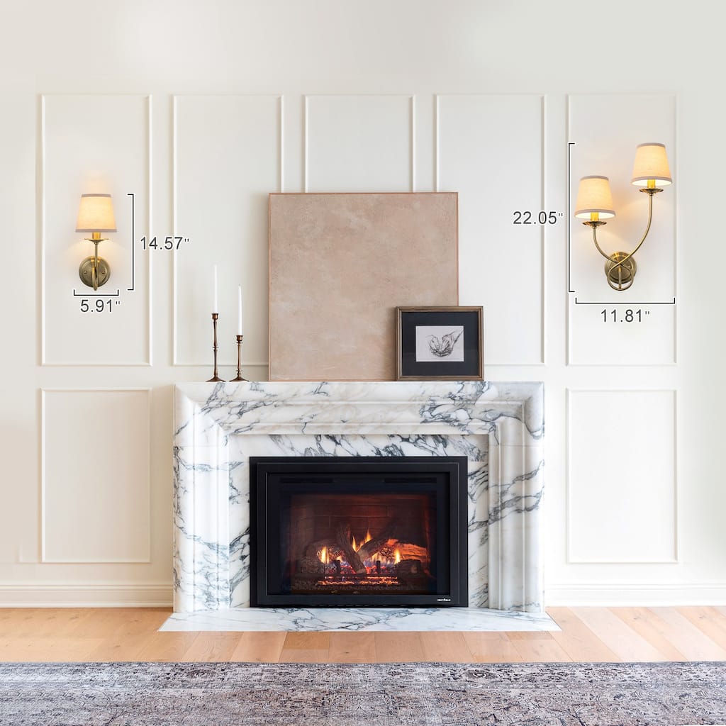 Antique Bronze Finish Wall Sconce with Trapezoid Linen Shade