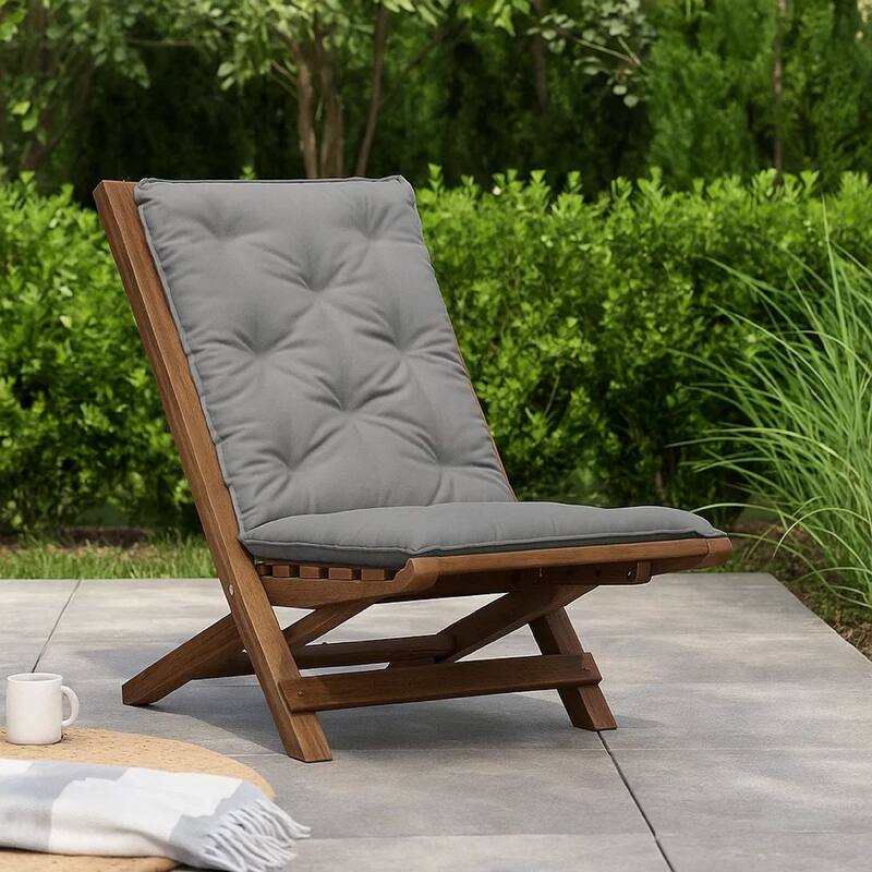 Claire Outdoor Cushion for Bench, 47 Inch Light Gray Oxford Fabric