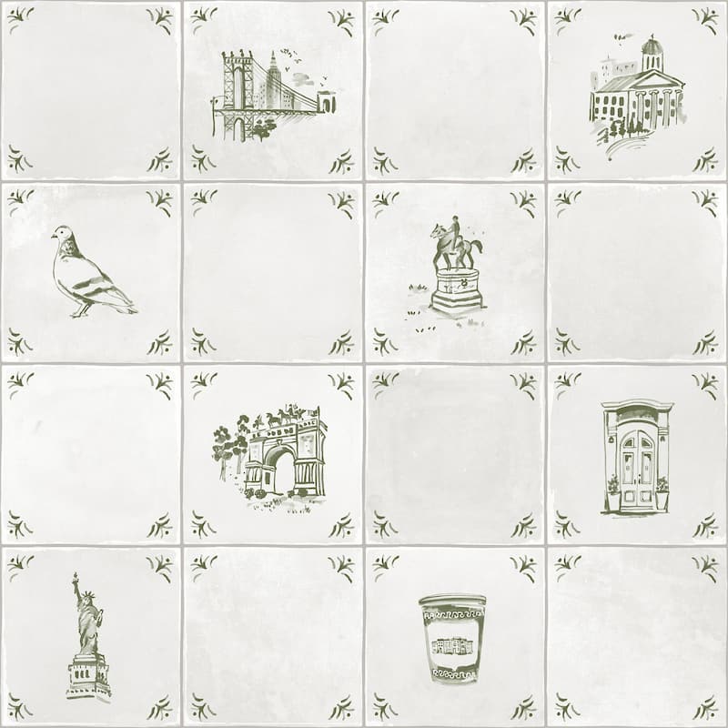 NuWallpaper Brownstone Boys Brooklyn Delft Ivy Peel and Stick Wallpaper - N/A