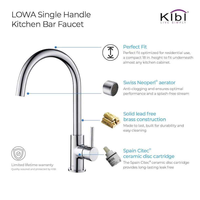 Lowa Single Handle Bar Sink Faucet with Soap Dispenser