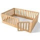 preview thumbnail 20 of 37, Queen Size Montessori Floor Bed with Door & High Fence, Solid Wood Low-Profile Sleep and Play Bed Frame